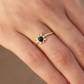Gold ring sunshine black